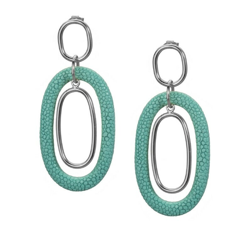 Orecchini Donna Argento 925 Rodiato - Resina Color Turchese