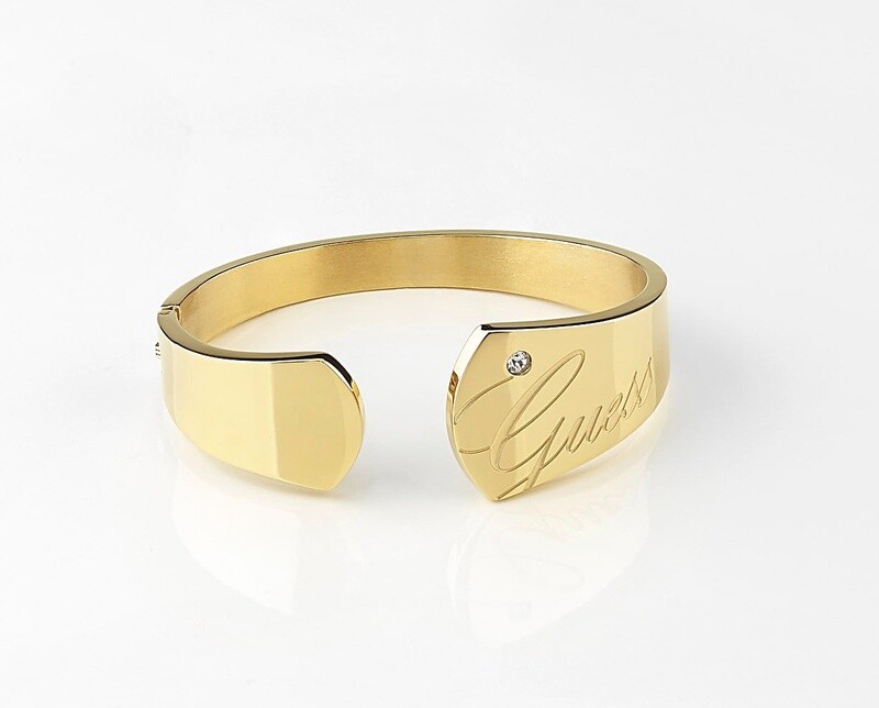 Bracciale Donna Guess Liquid UBB79117 - Acciaio IP Oro - Logo inciso