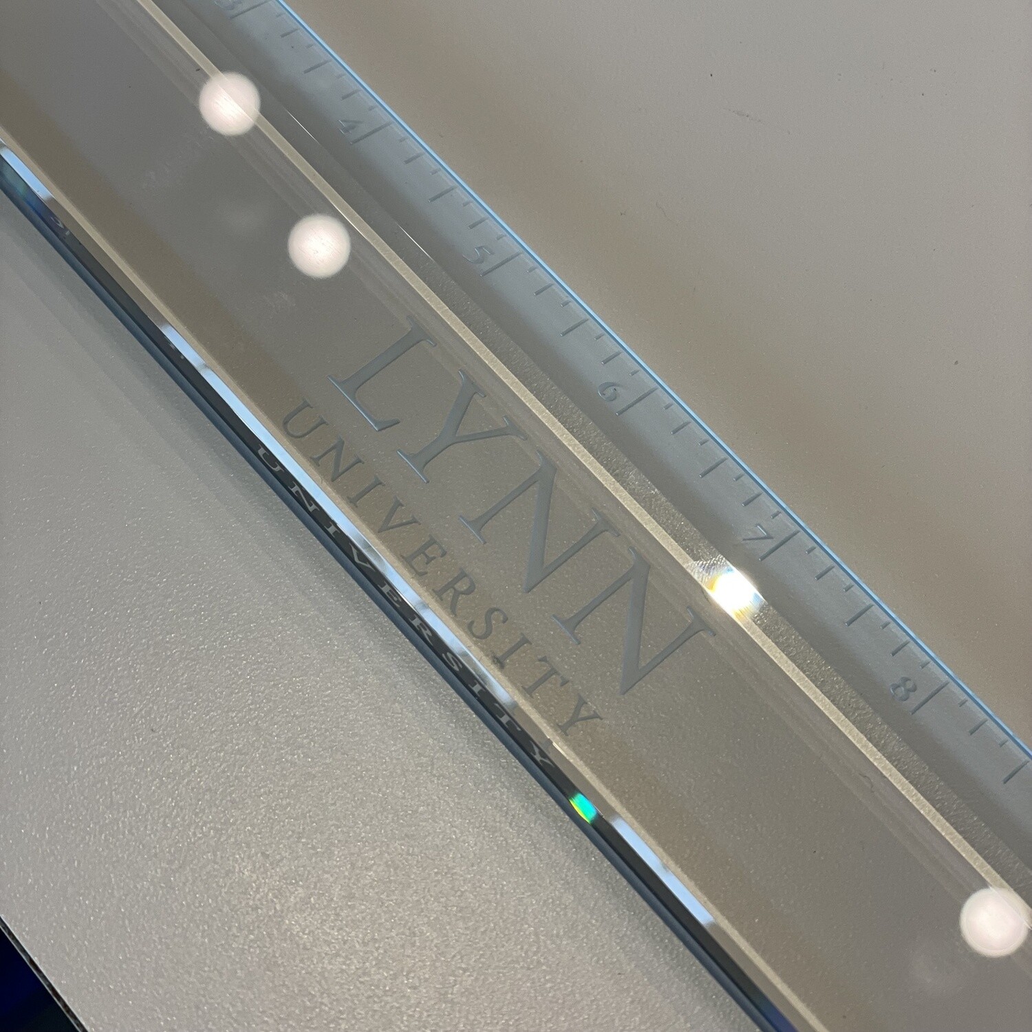 Lynn University glass ruler 12&quot;