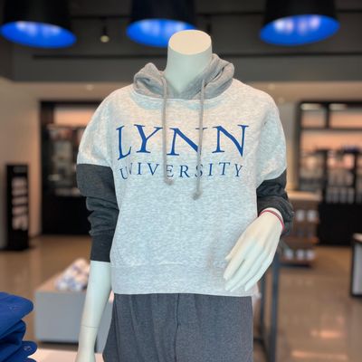 Crop hooded colorblock sweatshirt