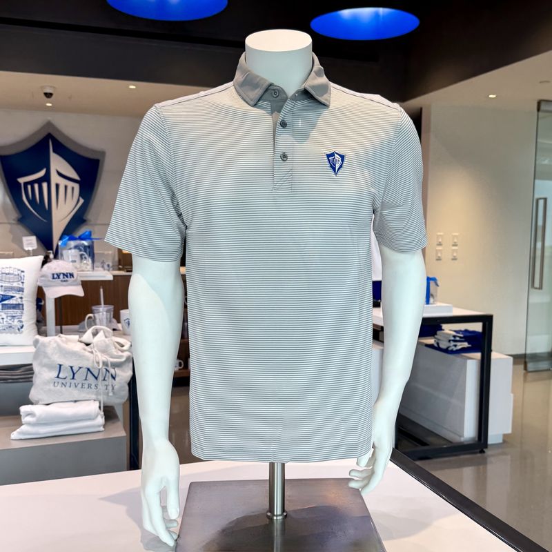 Cutter &amp; Buck eco gray/white stripe polo