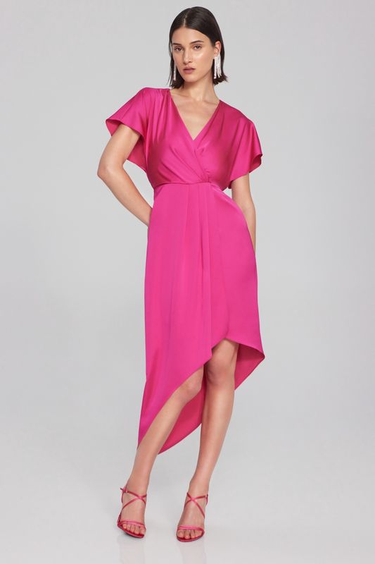Satin Flowy Wrap Dress
