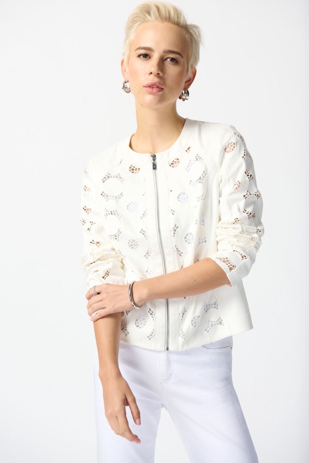 Laser cut Leatherette Jacket