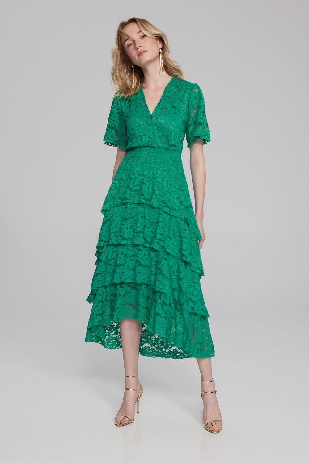 Lace Ruffled A-lined Dress