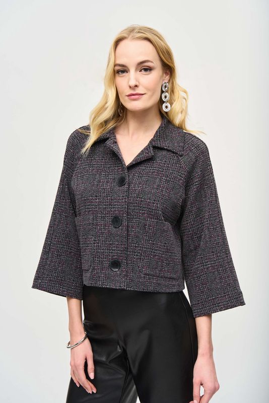 Jacquard SweaterPlaid Boxy Jacket