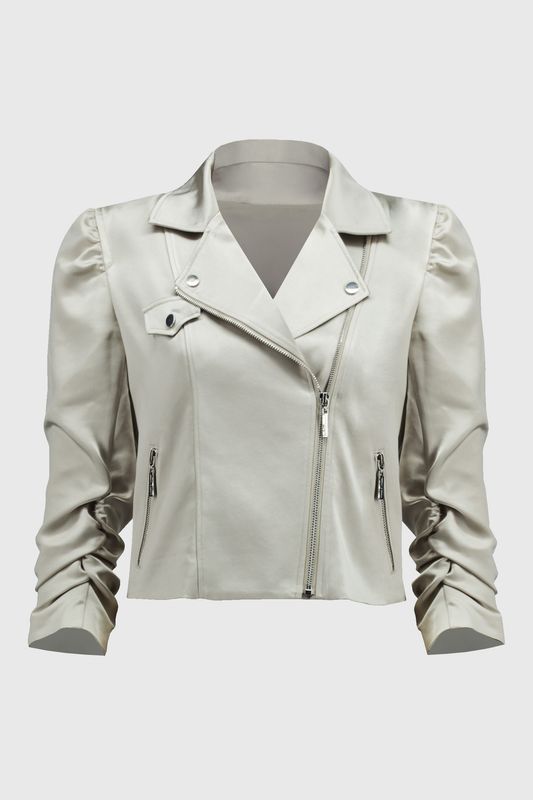 Satin Moto Jacket