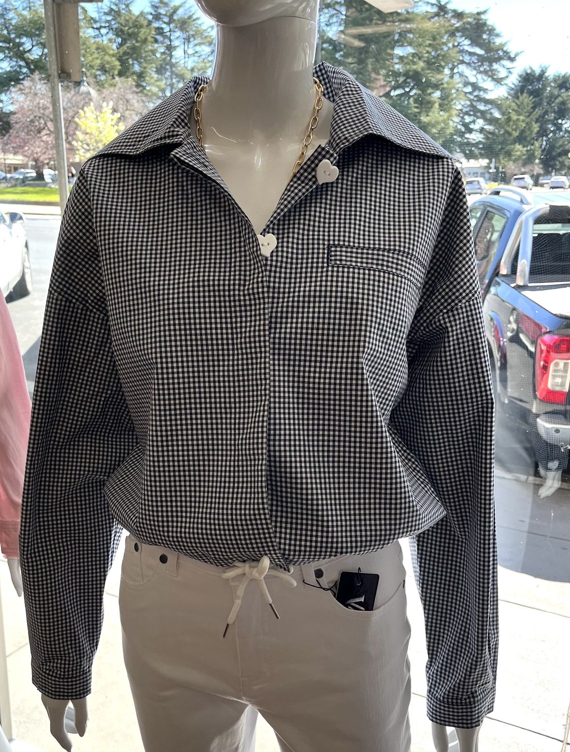 Wide Collar Jacket with Drawcord