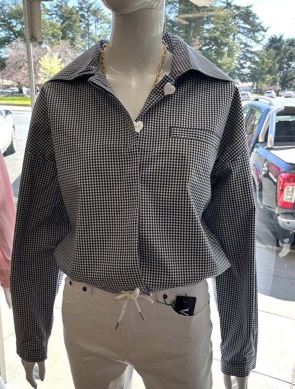 Wide Collar Jacket with Drawcord