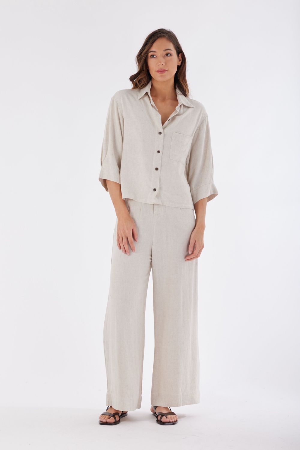 Nevada Cropped Linen Shirt