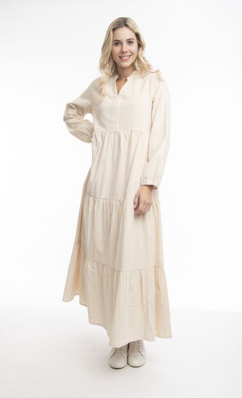 Cord Solid Collared Dress
