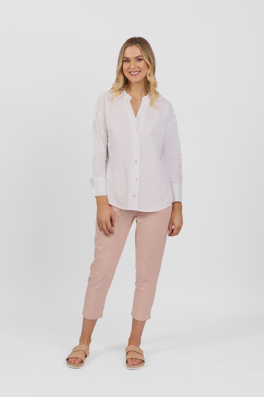 Long Sleeve Chinese Collar Shirt