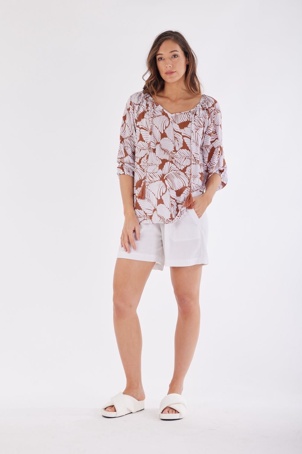 Desert Palm 3/4  Sleeve Top