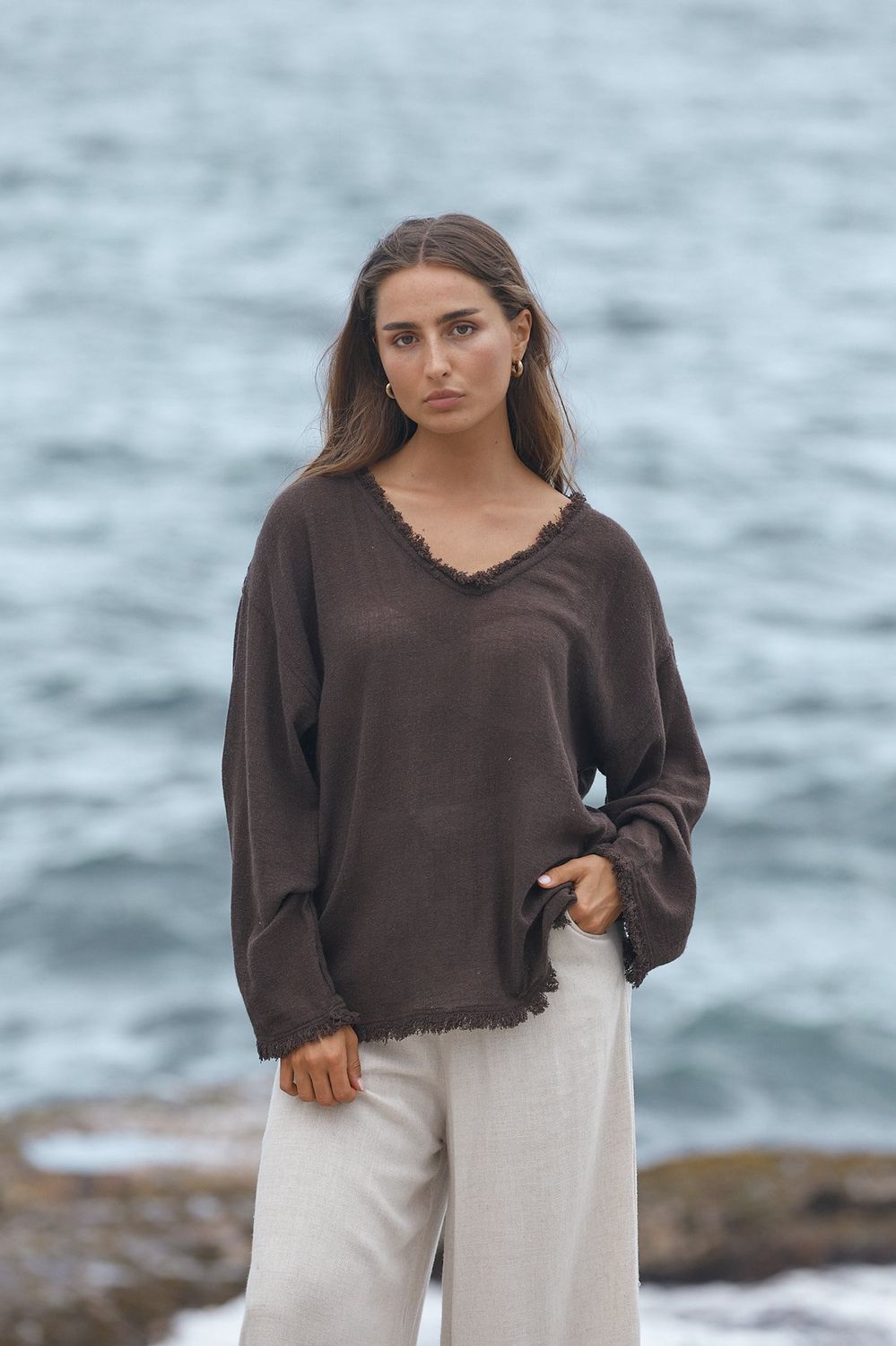 EMI Frayed Ramie Tunic
