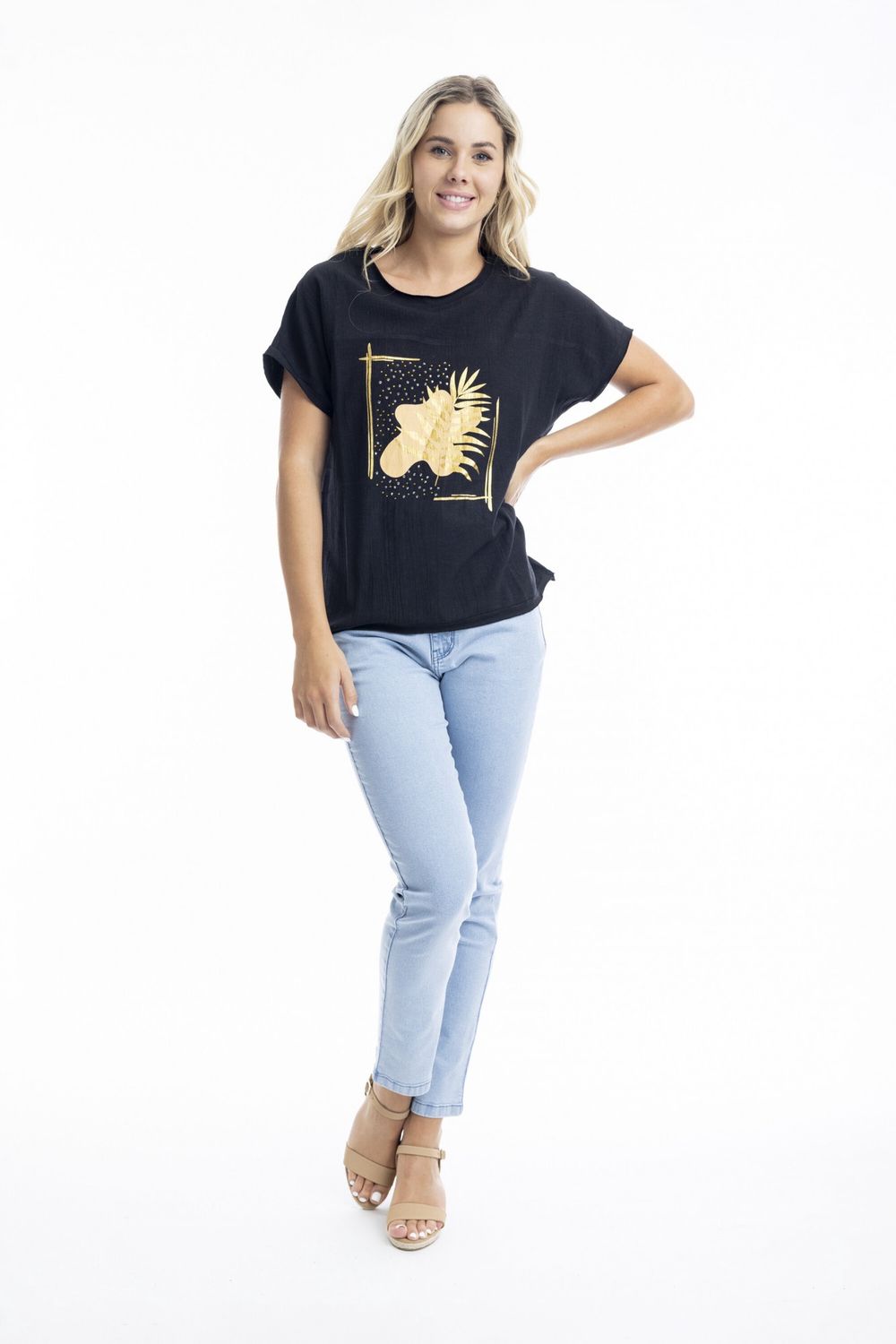 Gold Leaf Embellished Top