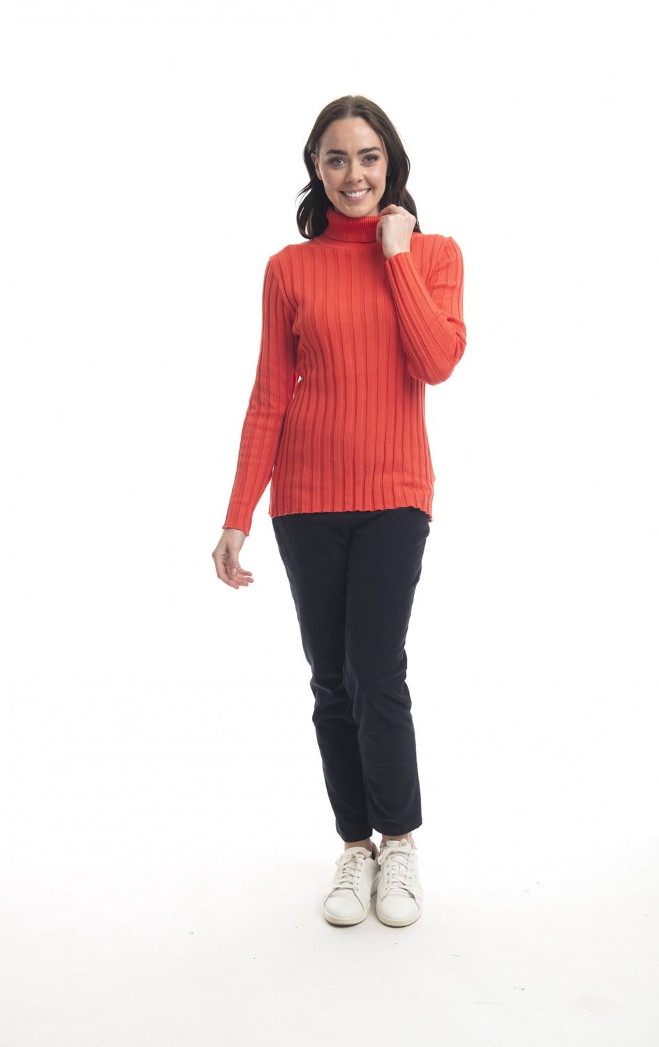 Turtle neck knit cotton