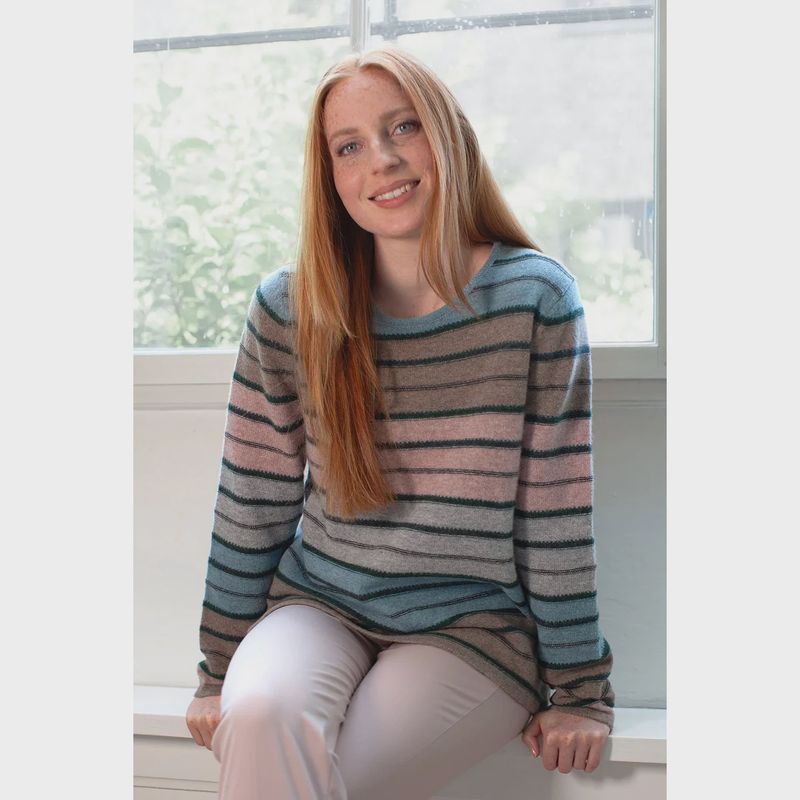Ada Lamb Stripe Crew