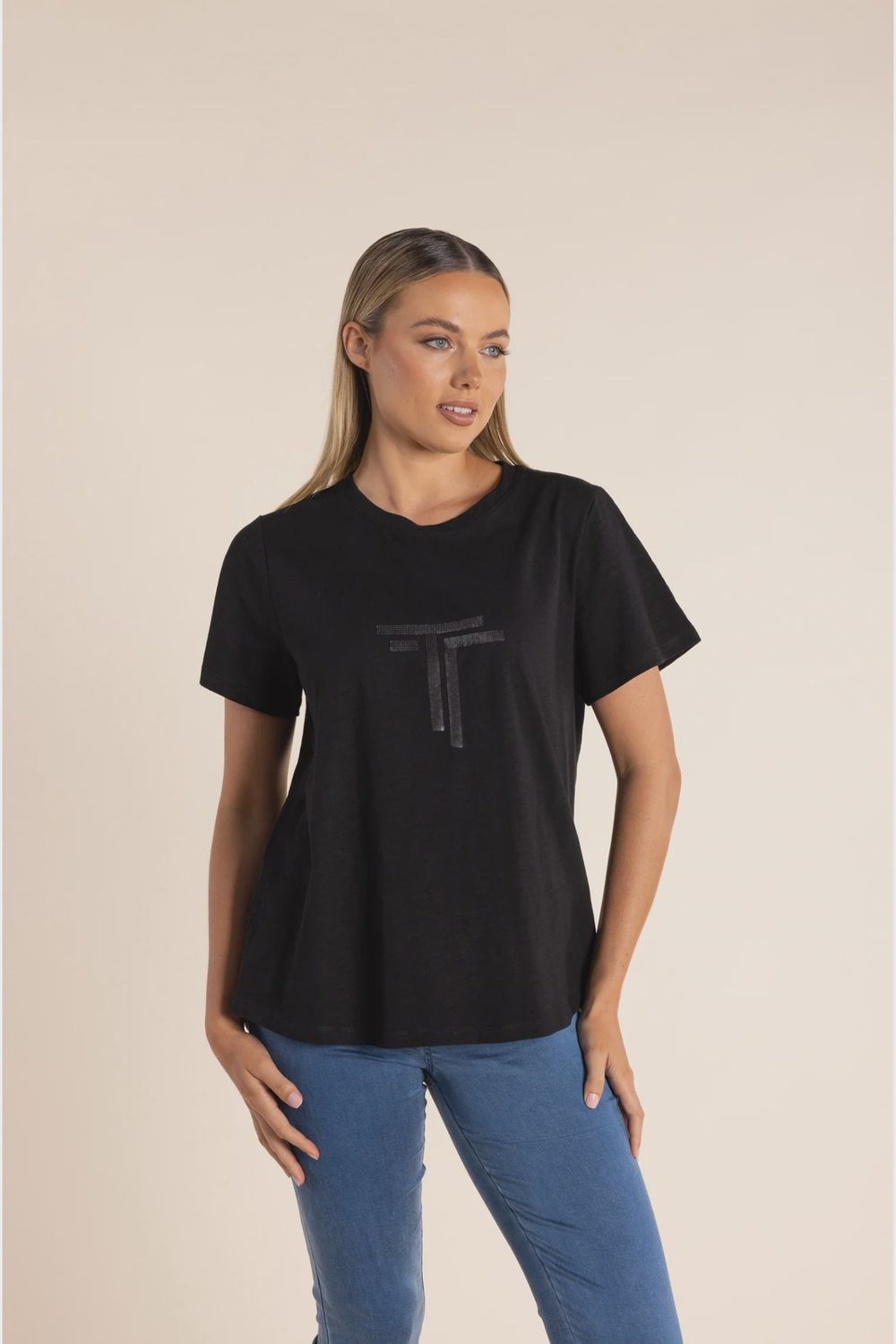 Logo Sequin Crew T-Shirt