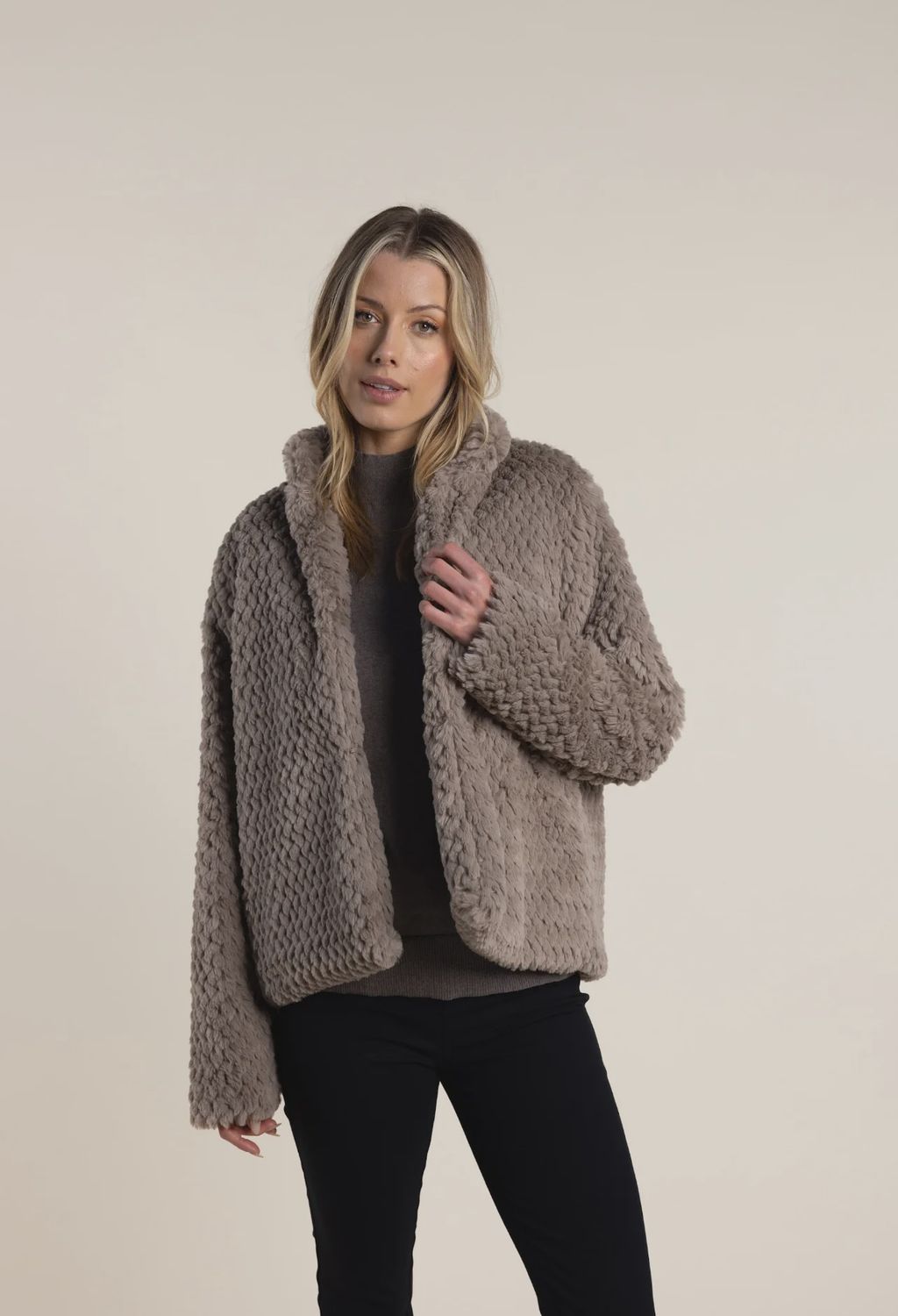 Textured Fur Jacket