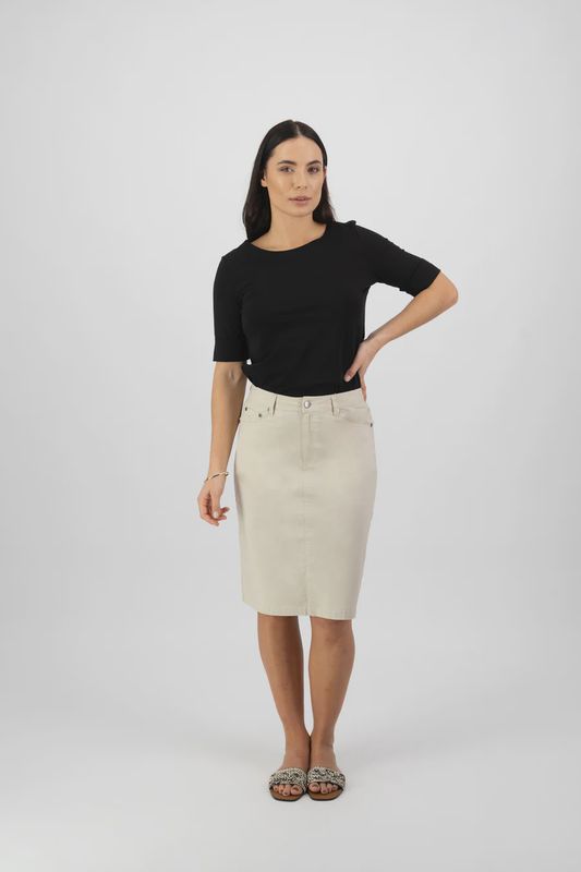 Poplin Skirt with split