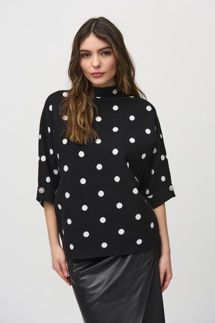 Dot Print Jacquard Sweater