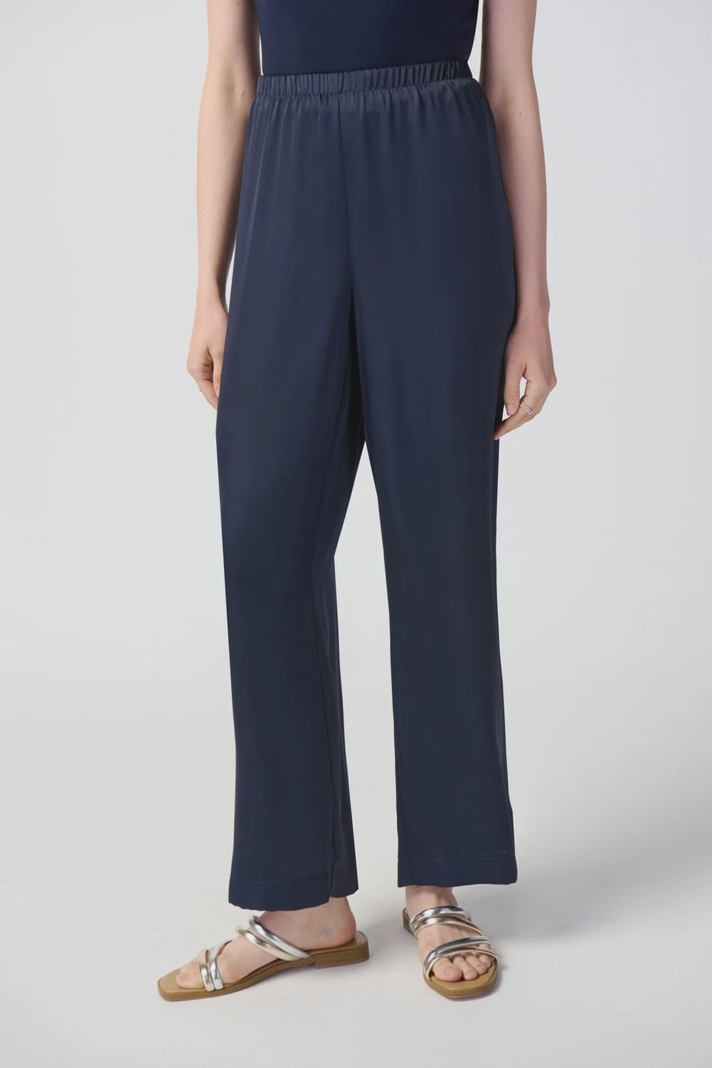 Satin Wide-Leg Pull On Pants