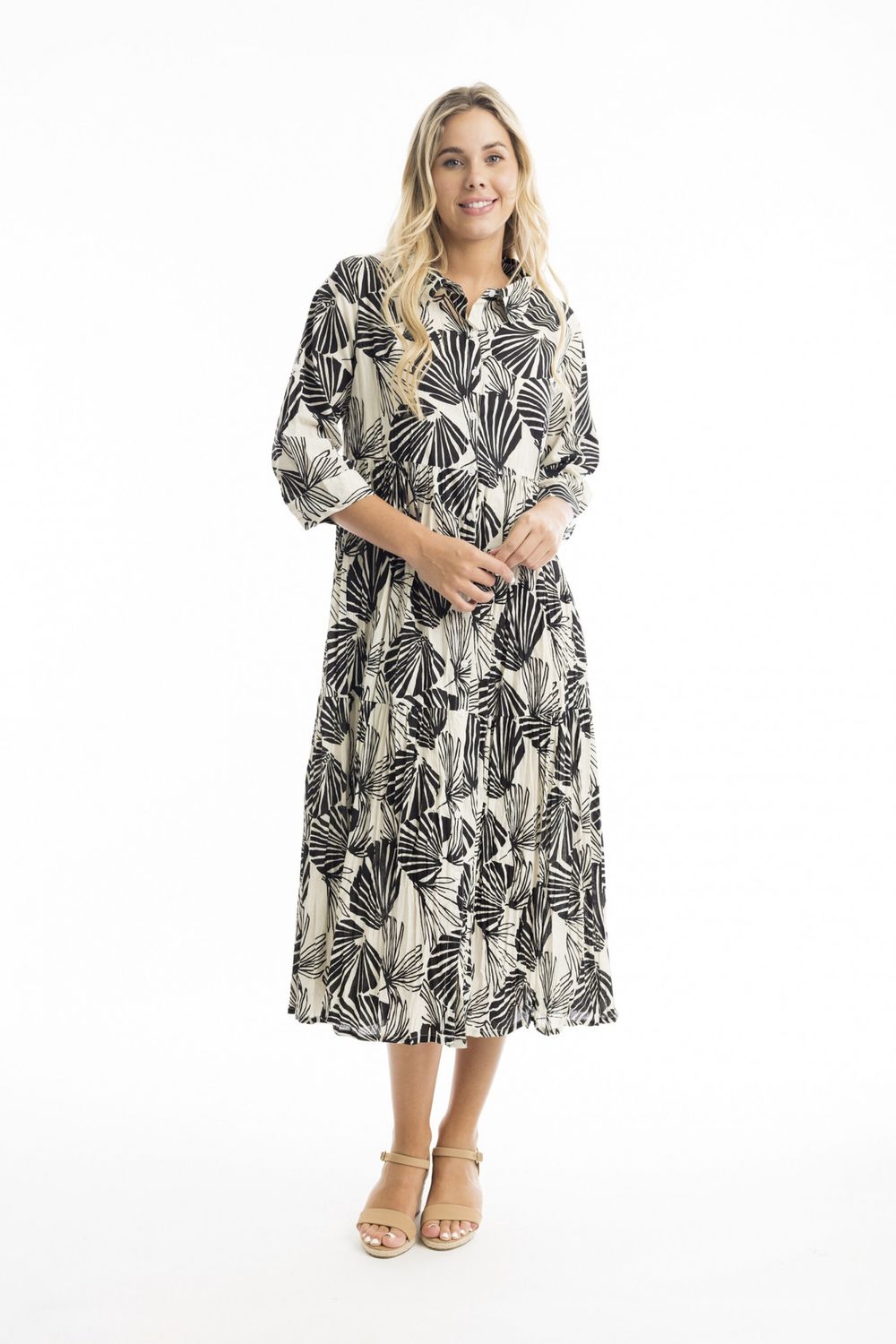 Papagayo Midi collared dress