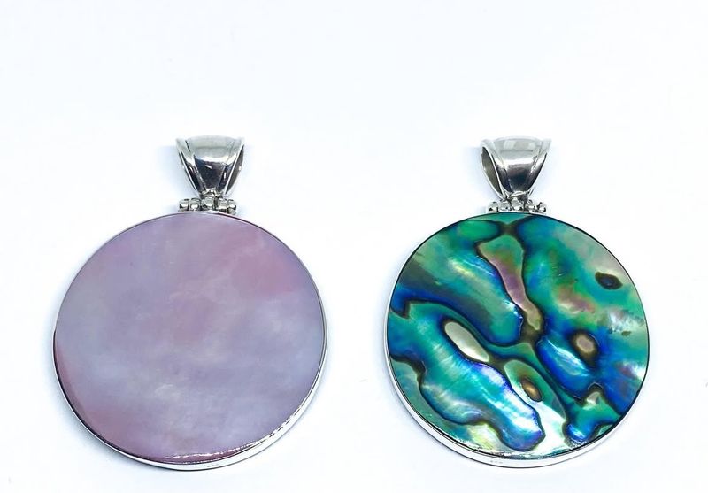 2 Sided shell disc pendant