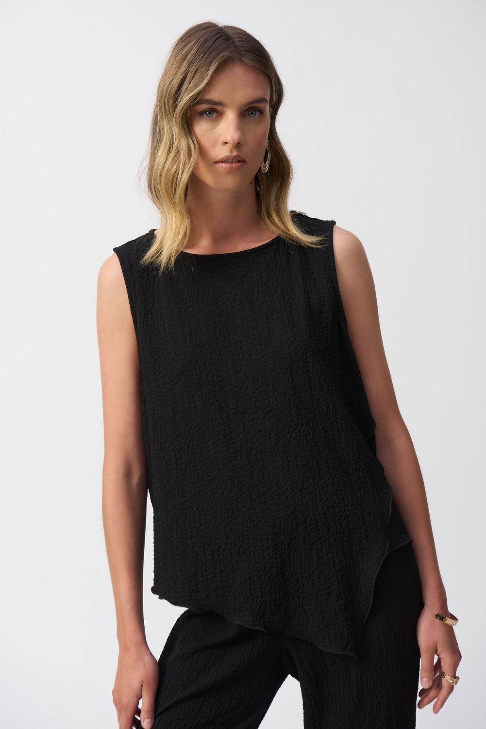 Seersucker Asymmetrical Top