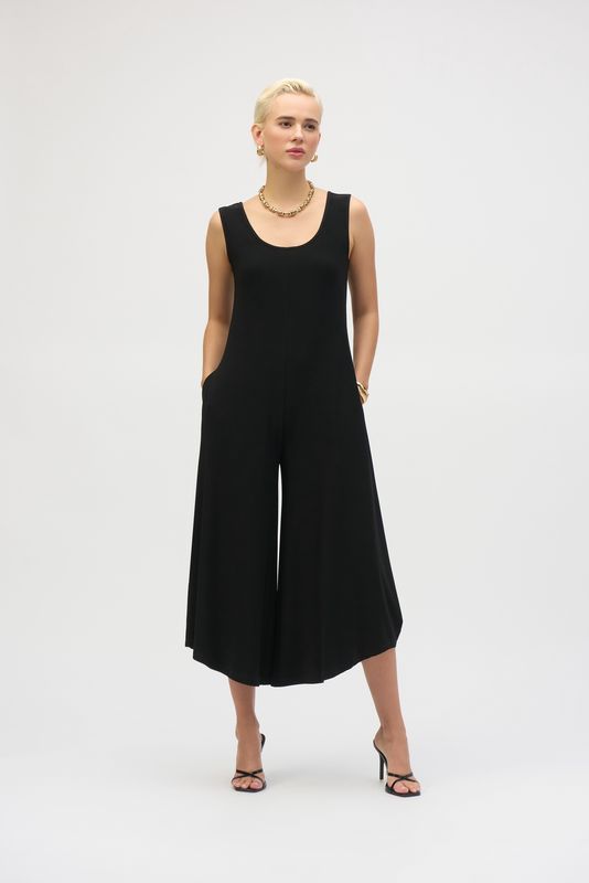 Silky knit Wide leg Sleeveless Jumpsuit