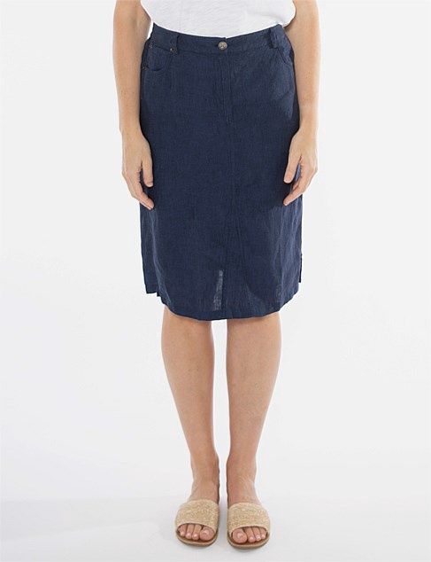 Jean Style Linen Skirt