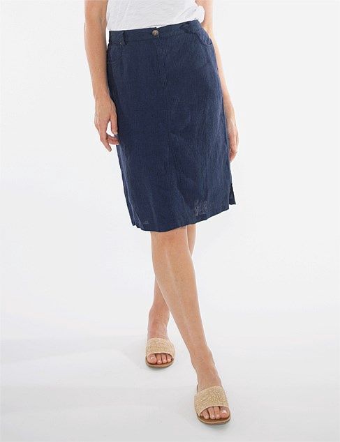 Jean Style Linen Skirt