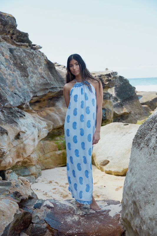 Oracle Tie neck Midi Dress