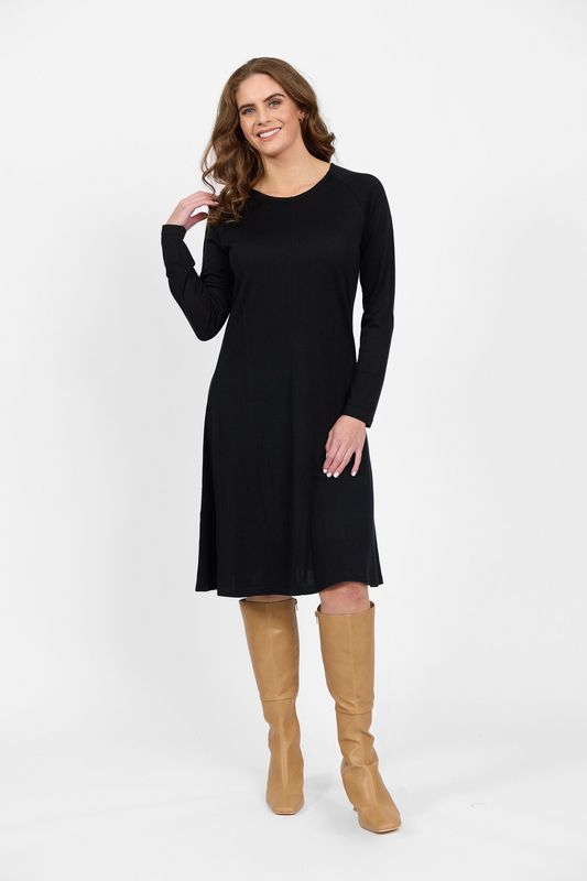 Merino Long Sleeve Swing Dress