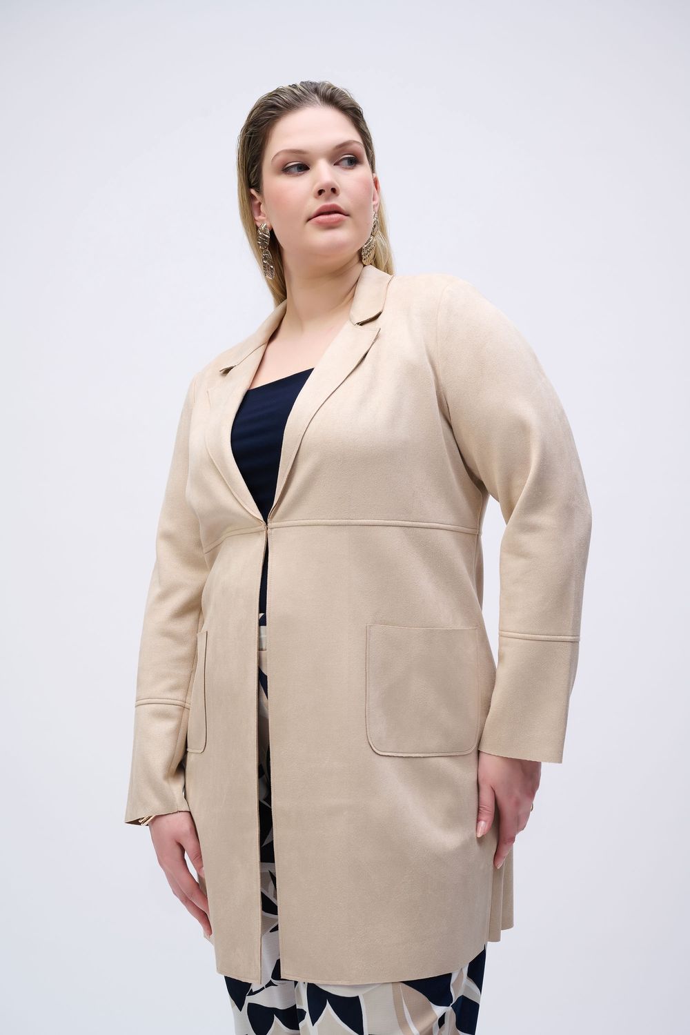 Scuba suede straight jacket