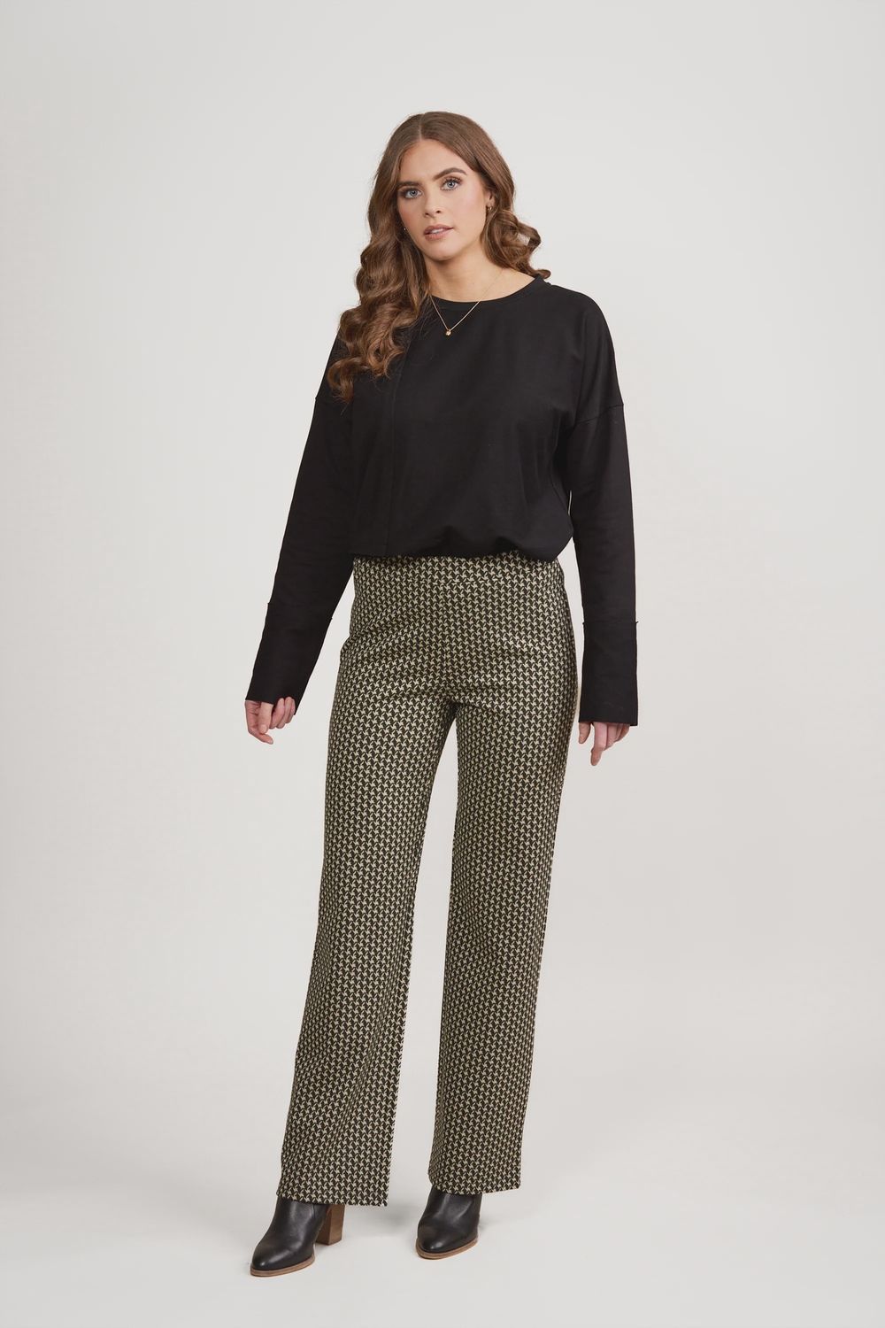 295 Wide Leg Pull on Printed Pant