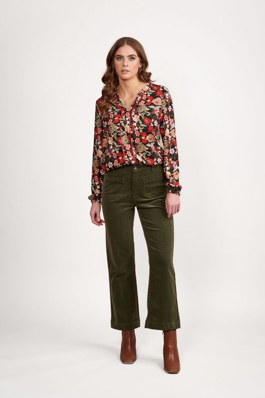 Wide Leg Ankle Grazer Corduroy Pant
