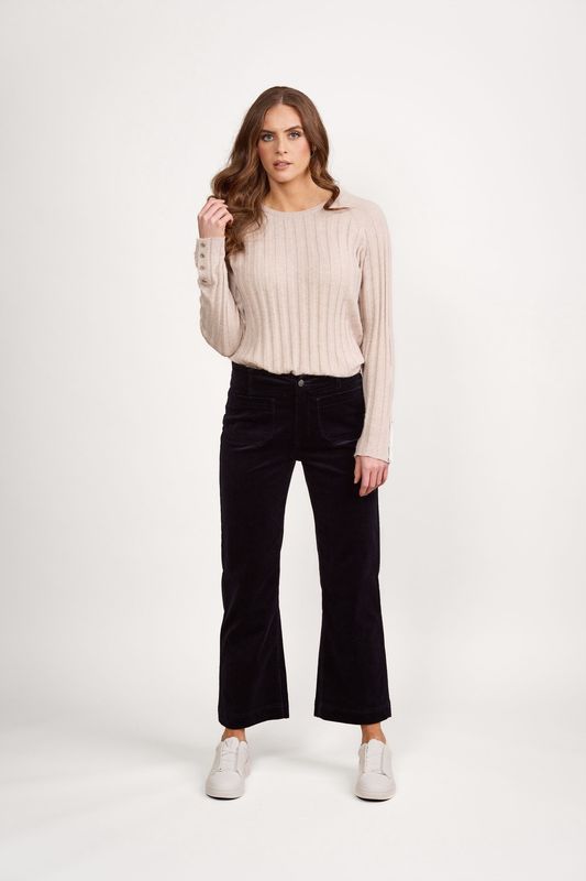 Wide Leg Ankle Grazer Corduroy Pant