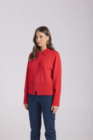 Merino/Cotton Zip Through Cardigan