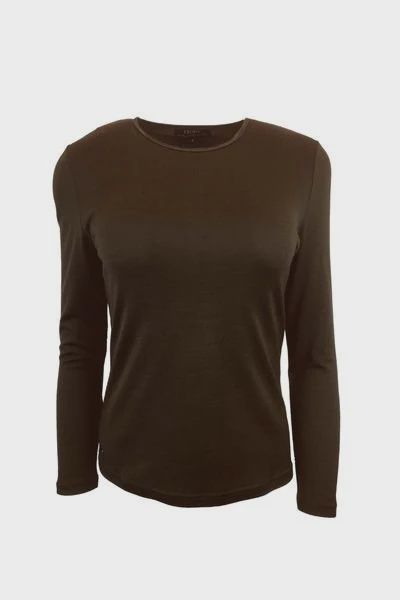 Crew Neck Merino Top Chocolate