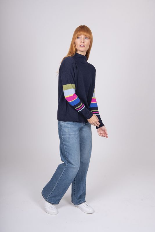 Stripe Sleeve Pullover