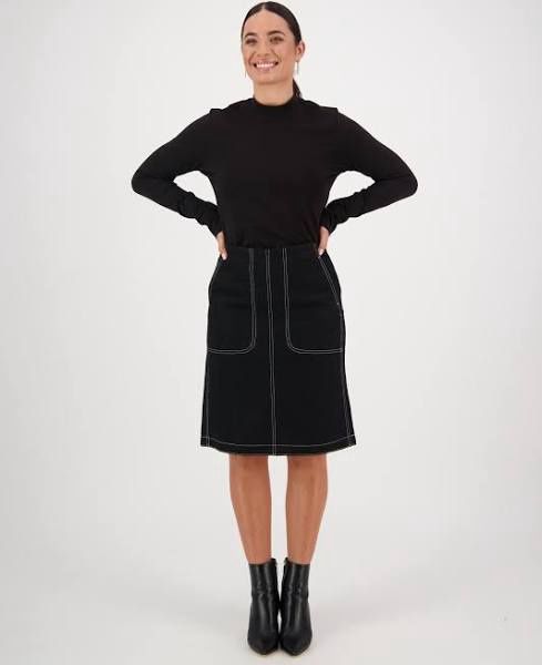 Knee length Skirt with contrast