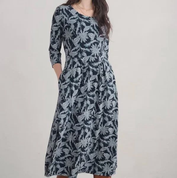 Veronica Dress - Woodcut Thistle