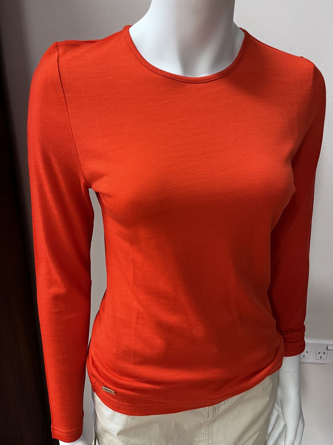 Crew Neck Merino Top Tangerine