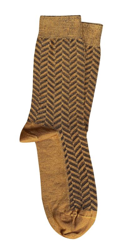 Herringbone Mustard Merino Socks