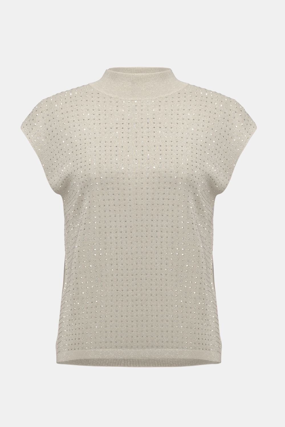 Sweater Knit Sleevless Pullover with rhinestones Birch