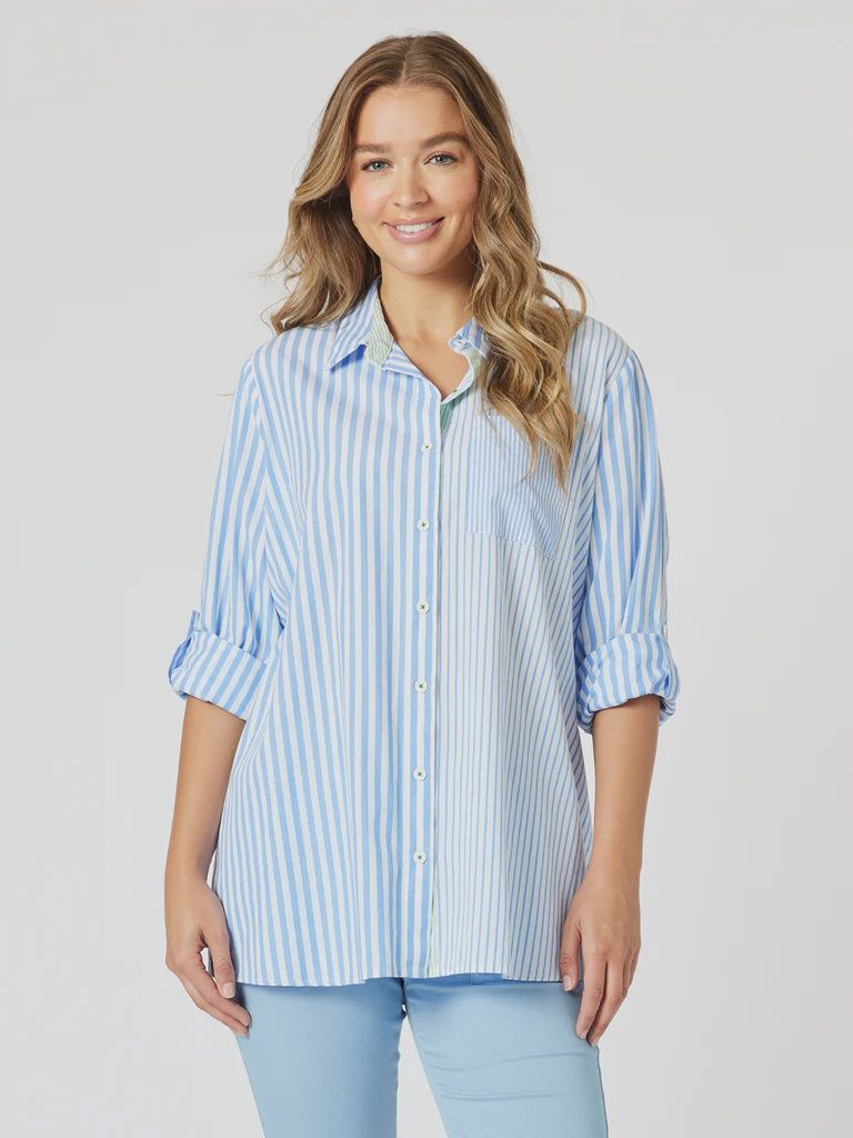 Skyler Stripe Shirt Blue/White