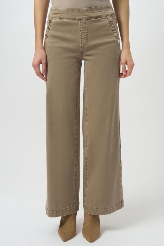 Classic Wide Leg Pull-on Jeans Fawn