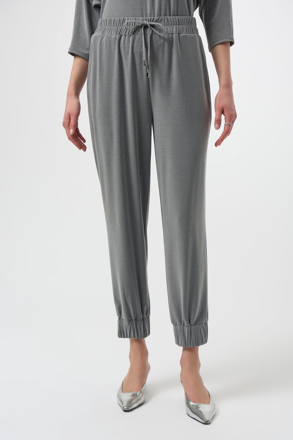 Melange Silky Knit Pull-On Jogger Pant