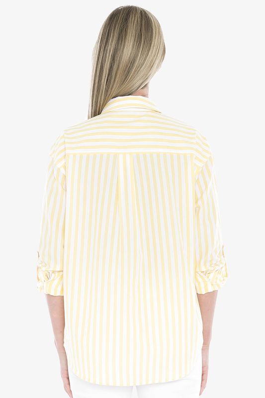 Holiday Stripe Shirt Daffodil/Wht