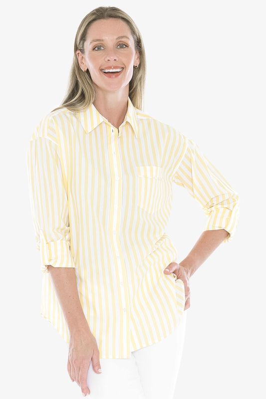 Holiday Stripe Shirt Daffodil/Wht